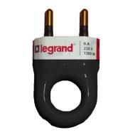Legrand 50163 Вилка 2К-серия Элиум-на 6А-с кольцом-пластик-черная