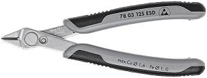 Electronic Super Knips Бокорезы прецизионные ESD, нерж., 125 мм, 2-комп антистатические ручки KNIPEX