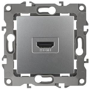 12-3114-03 ЭРА Розетка HDMI, IP20, Эра12, алюминий (10/100/3200)