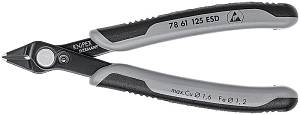 Electronic Super Knips Бокорезы прецизионные ESD, для реза оптоволокна, чернёные, 125 мм, 2-комп антистатические ручки SB KNIPEX
