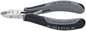 Бокорезы для электроники ESD с лезвиями из твёрдосплава, округлая головка, 120 мм, 2-комп антистатические ручки KNIPEX