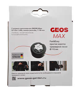 Головка триммерная GEOS Max M10х1.25, левая резьба, 115мм (Fast&Easy, полуавтоматическа)