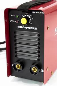 Аппарат инверторный дуговой сварки ММА-200IW, 200 А, ПВР 60%, диаметр электрода 1.6-5 мм, провод 2 м Kronwerk